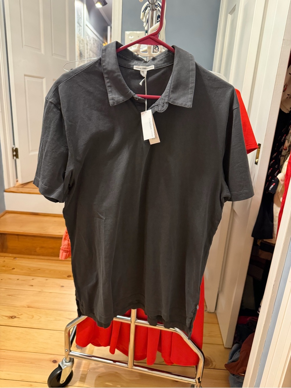 NWT Standard James Perse Men’s Black Polo Shirt Size 3 Large Made in USA